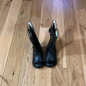 Pediped Classic Black Leather Kids Boots